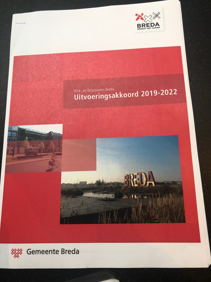 Wijkraad tekent convenant wijk-en dorpsraden in de gemeente Breda en het Uitvoeringsakkoord