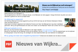 Nieuws van wijkraad Sportpark I en II